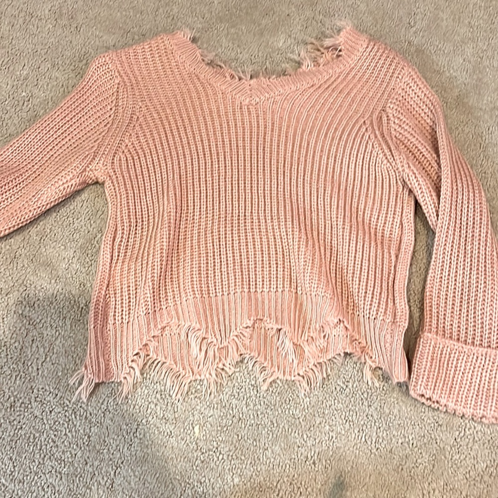 SHEIN cute pink cropped sweater